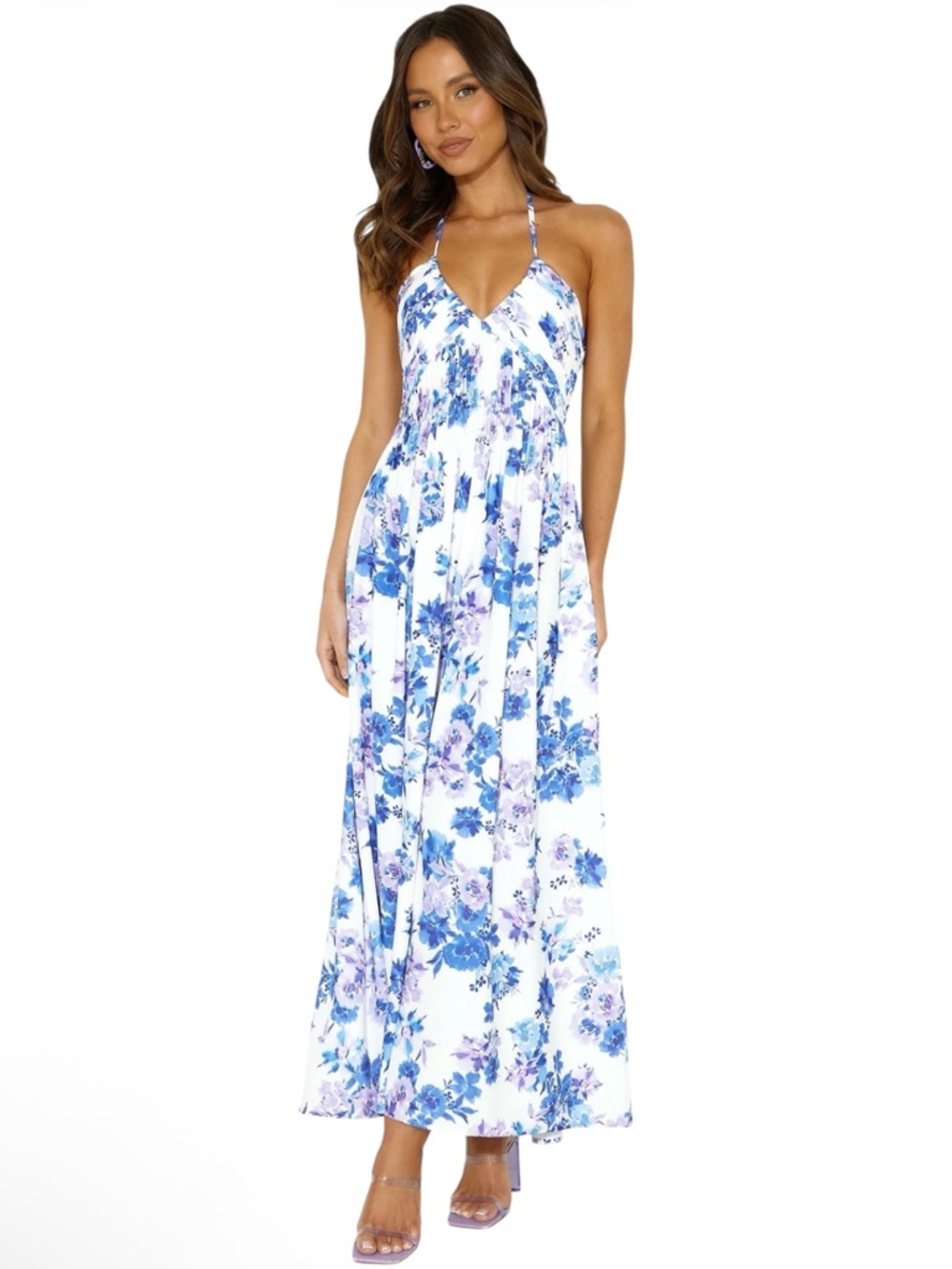 Hello Molly Luxe Escape Blue Floral Maxi Dress NWT XL